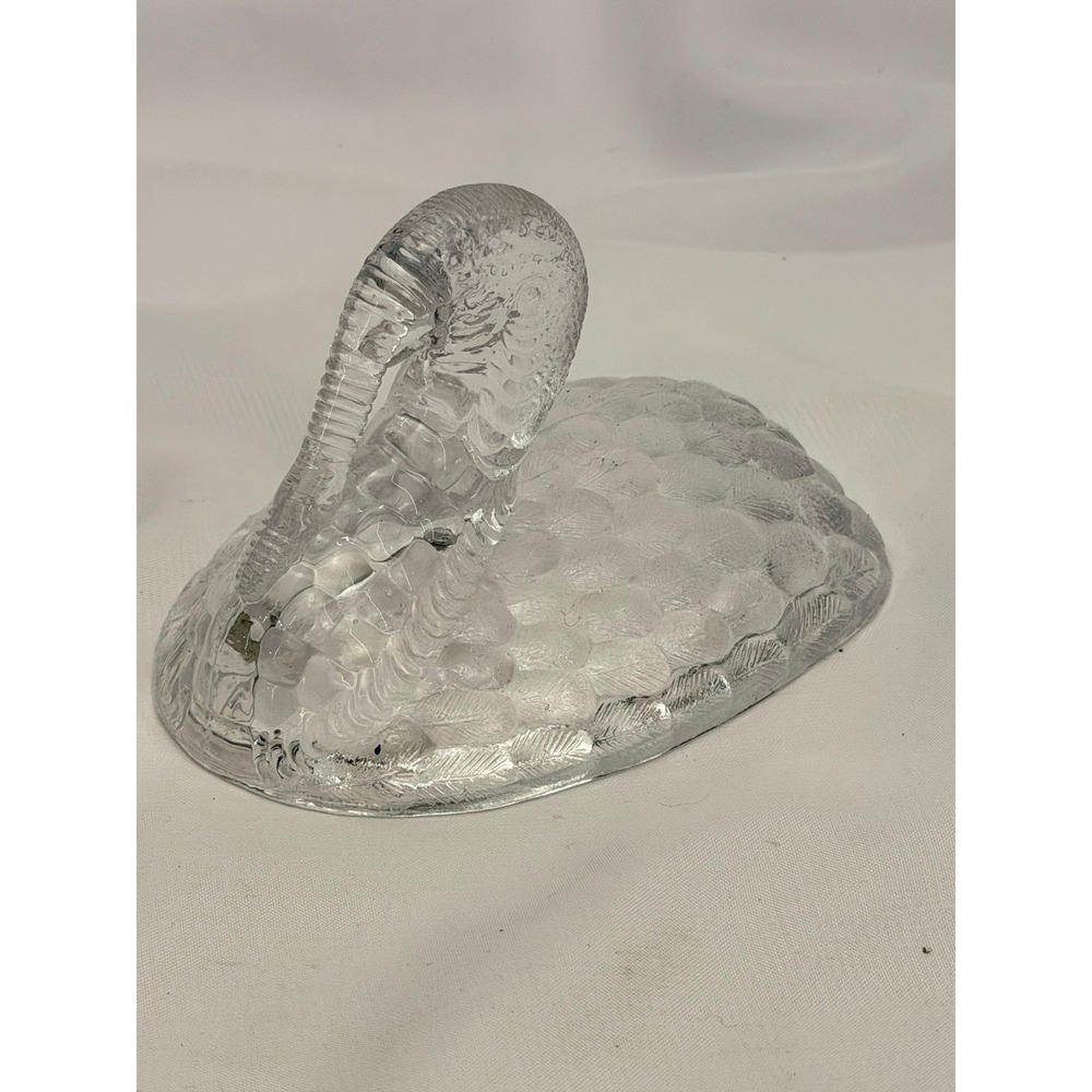 LE Smith Clear Glass Turkey Candy Dish Lid Only Replacement Piece Vintage